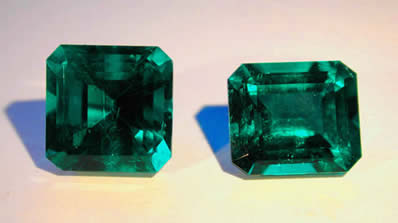Faceted emeralds photo image